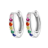 Silberohrringe, Regenbogen, Zirkonia