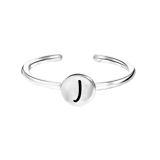 Zilveren ring disc alfabet