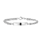 Silberarmband mit Gravurplatte, Königskette
