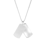 Gerecycled stainless steel ketting met hanger 2 platen voor heren