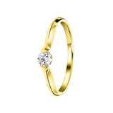 14 karaat geelgouden ring lab grown diamant 0,20ct