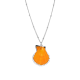 Zilverkleurige bijoux ketting met schelp