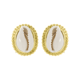 Goldfarbene Bijoux-Ohrringe mit Muschel