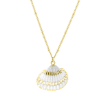 Goldfarbene Bijoux-Halskette mit Muschel