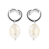 Silberfarbene Bijoux-Ohrringe, mit Perle