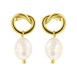 Goldfarbene Bijoux-Ohrringe, mit Perle