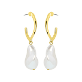 Goldfarbene Bijoux-Ohrringe, mit Perle