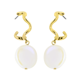 Goldfarbene Bijoux-Ohrringe, mit Perle