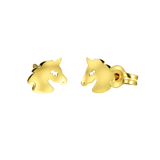 Kinderohrringe, 585 Gelbgold, Einhorn