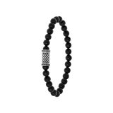 Jungenarmband, Edelstahl mit Edelstein, Schwarzer Achat