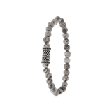 Stainless steel jongensarmband natuursteen grey jasper