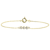 Armband, 925 Silber, vergoldet, 3 Kreise, Zirkonia