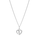 Halskette & Anhänger, 925 Silber, Herz, Zirkonia