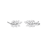 Silberohrringe, Blatt mit Zirkonia