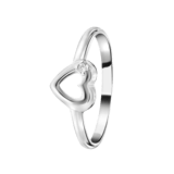 Kinderring, 925 Silber, Herz mit Zirkonia