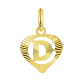 9 Karaat hanger hart met letter