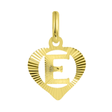 Buchstaben-Anhänger, 375 Gold, herzförmig