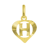 9 Karaat hanger hart met letter