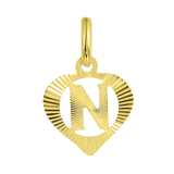 Buchstaben-Anhänger, 375 Gold, herzförmig