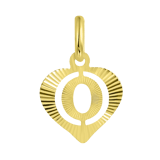 Buchstaben-Anhänger, 375 Gold, herzförmig