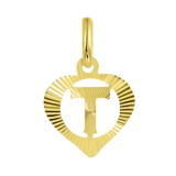 9 Karaat hanger hart met letter