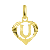 Buchstaben-Anhänger, 375 Gold, herzförmig