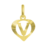 9 Karaat hanger hart met letter