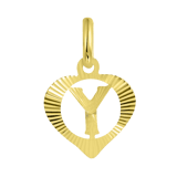 9 Karaat hanger hart met letter