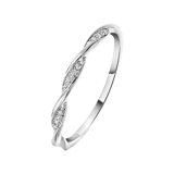 Zilveren ring gedraaid glad met zirkonia