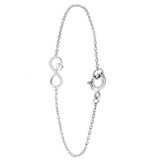 Armband, 925 Silber, Infinity/Herz, Zirkonia