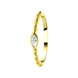 Goldplated ring met zirkonia voor dames