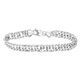 Gerecycled zilveren armband gourmetschakel.  