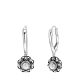 Ohrringe, 925 Silber, Zeeland-Knopf, 10 mm