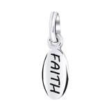 Anhänger, 925 Silber, oval, Infinity/Faith