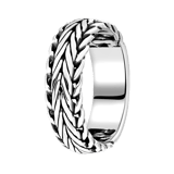 Zilveren ring Bali vossenstaartschakel