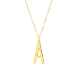 Zilveren ketting&hanger goldplated alfabet