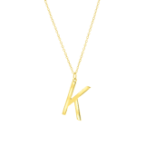 Zilveren goldplated ketting met hanger alfabet voor dames