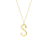 Halskette & Anhänger, 925 Silber, vergoldet, Alphabet