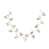 Haarschmuck mit Süßwasserperlen und Blattmotiv