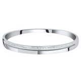 Gerecycled stainless steel armband van zilver met wit kristal