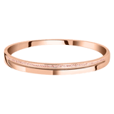 Gerecycleerd stainless steel armband bangle rose light peach kristal