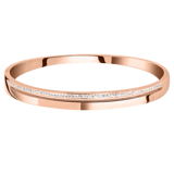 Gerecycleerd stainless steel armband bangle rose wit kristal