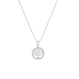 Kette aus 925 Silber & Anhänger Lebensbaum mit Zirkonia