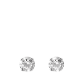Zilveren oorknoppen rond 6mm met zirkonia voor dames