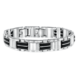 Herrenarmband aus Edelstahl mit schwarzen Akzenten