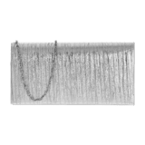 Zilverkleurige metallic clutch met hengsel