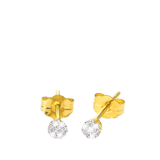 14 Geelgouden oorbellen diamant rond 0,05CT