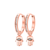 Stainless steel roséplated oorringen met gedenkhanger met kristal voor dames