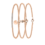 Rotvergoldetes Armband-Set Endless, Edelstahl, Kristall