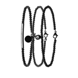 Schwarz beschichtetes Armband-Set Endless, Edelstahl, Kristall